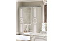 Aida 4-Door Wardrobe, White w/Silver