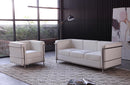 Tracy Italian Leather Sofa in White