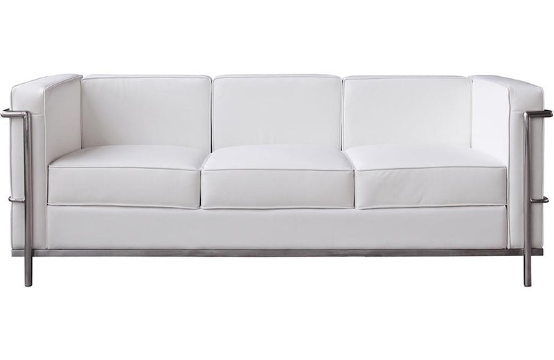 Tracy Italian Leather Sofa in White