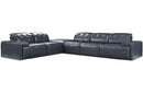 Connor Blue Leather Sectional Sofa