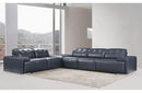 Connor Blue Leather Sectional Sofa