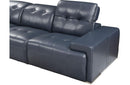 Connor Blue Leather Sectional Sofa