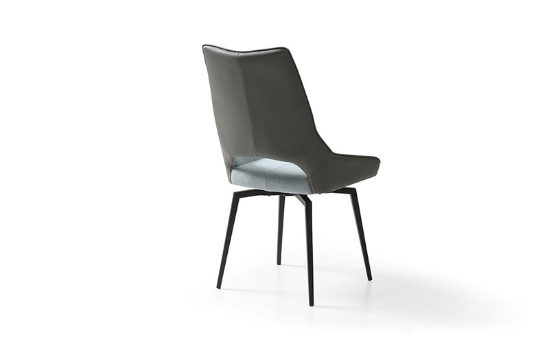 9087 Table Dark grey with 1239 swivel blue chairs