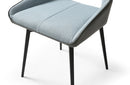 9087 Table Dark grey with 1239 swivel blue chairs