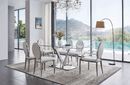 Zig Zag Dining Table with 110 White Chairs