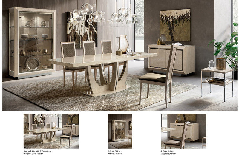 Elite Dining Ivory with Ambra “Rombi” Chairs