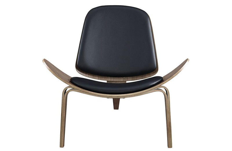 Zion Upholsterd Vinil Lounge Chair in Walnut Black