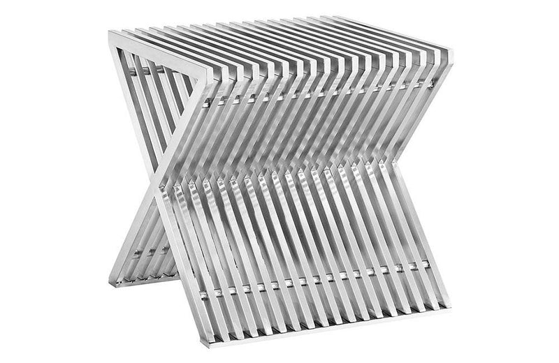 Erick Steel Side Table in Silver