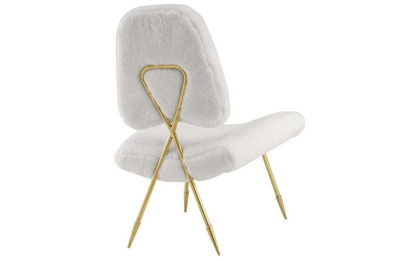 Lucia Upholsterd Sheepskin Fur Lounge Chair