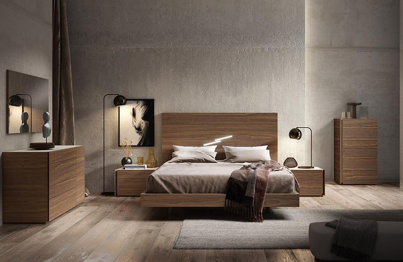 Ives Walnut with Light Grey Bed