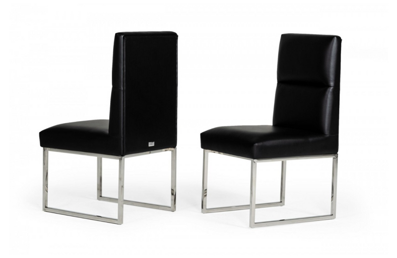 Carlito - Modern Black Leatherette Dining Chair (set of 2)