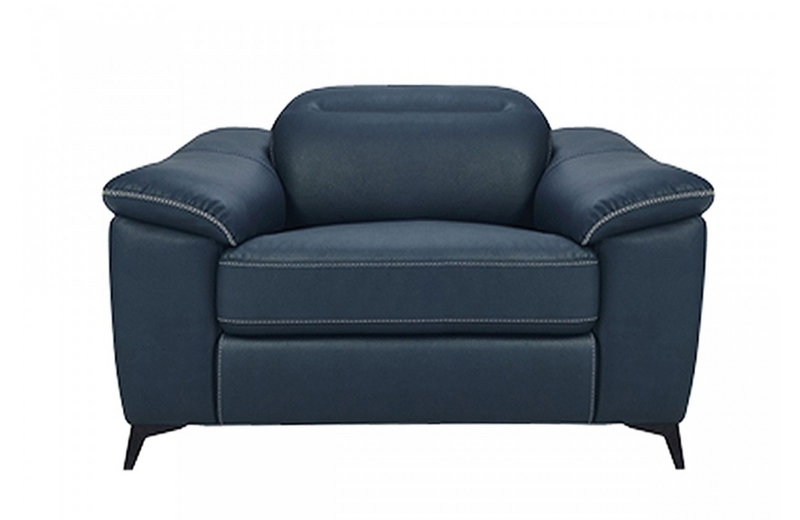 Melbourne - Modern Blue Leatherette Electric Recliner Chair