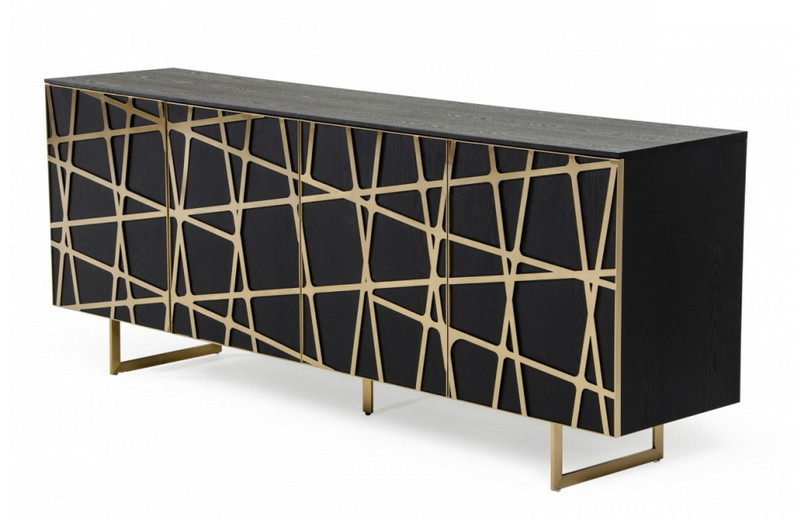 Kilton - Modern Black Oak & Champagne Gold Buffet