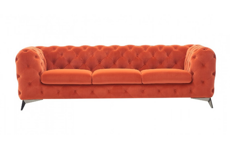 Downey - Modern Orange Fabric Sofa