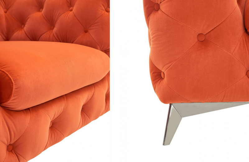 Downey - Modern Orange Fabric Chair