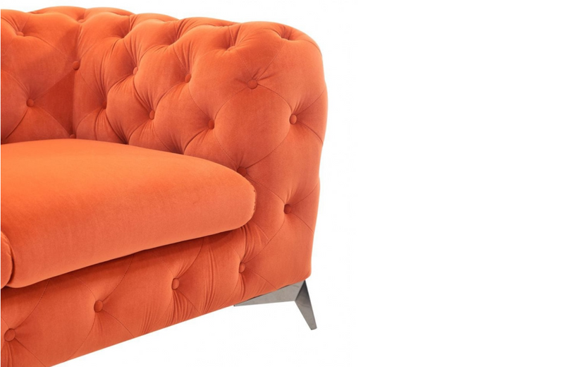 Downey - Modern Orange Fabric Sofa