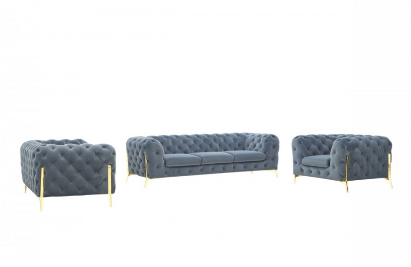 Santa Ana - Modern Dark Grey Fabric Sofa Set