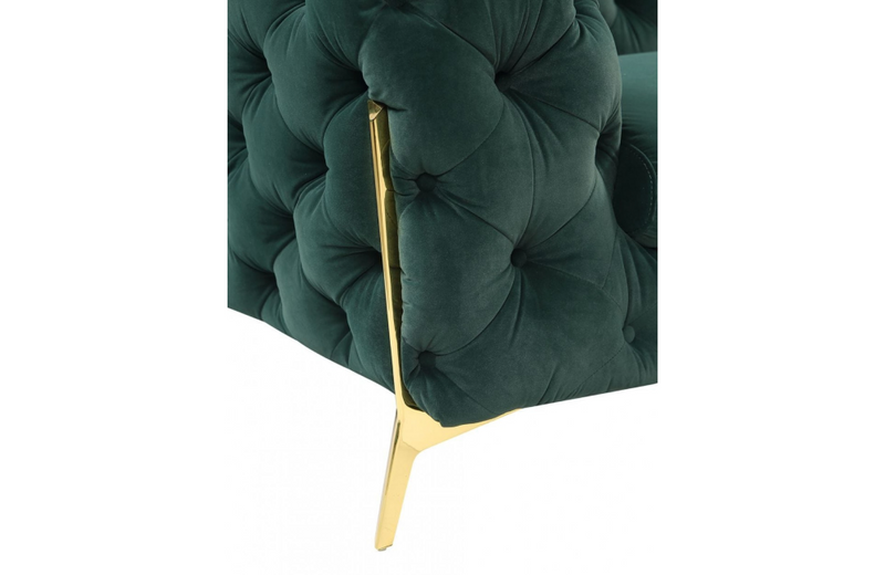 Santa Ana - Transitional Emerald Green Fabric Chair