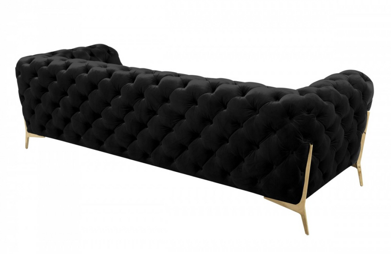 Santa Ana - Transitional Black Fabric Sofa