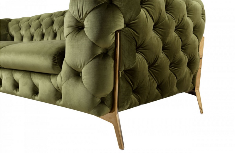 Santa Ana - Transitional Green Fabric Sofa