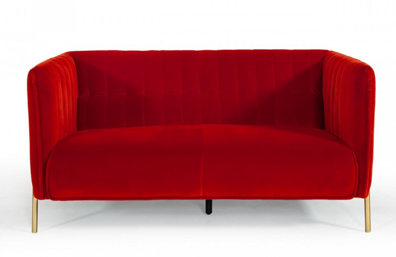 Kirsten - Modern Red & Orange Dual-tone Velvet Sofa