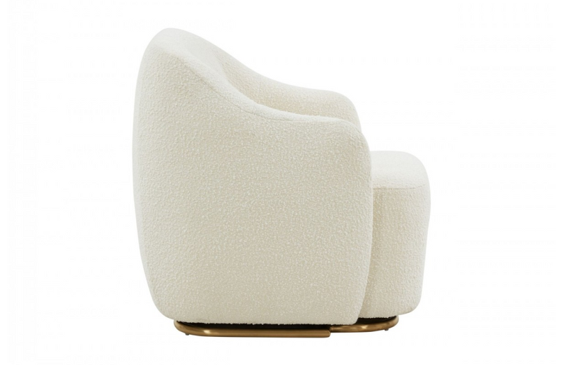 Madina Modern Off White Sherpa Accent Chair