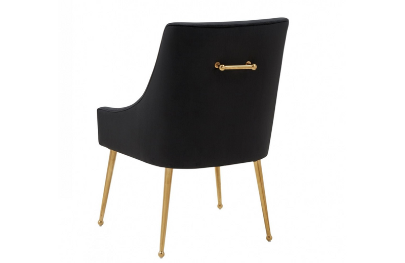 Cincinnati - Modern Black Velvet & Gold Dining Chair (Set of 2)
