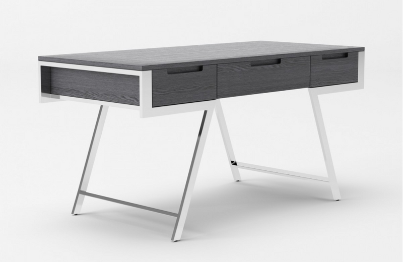 Denton - Modern Elm Grey Office Desk