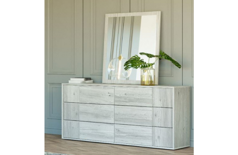 Amarillo - Modern White Italian Dresser & Mirror Set
