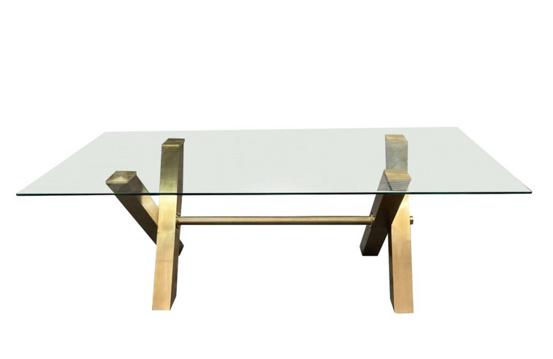 Detroit - Modern Golden & Glass Dining Table