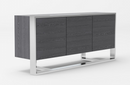 Flint - Modern Elm Grey & Stainless Steel Buffet