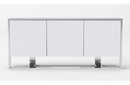 Flint - Modern White High Gloss & Stainless Steel Buffet