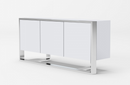 Flint - Modern White High Gloss & Stainless Steel Buffet