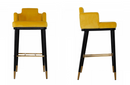 Cleveland - Modern Glam Yellow Barstool