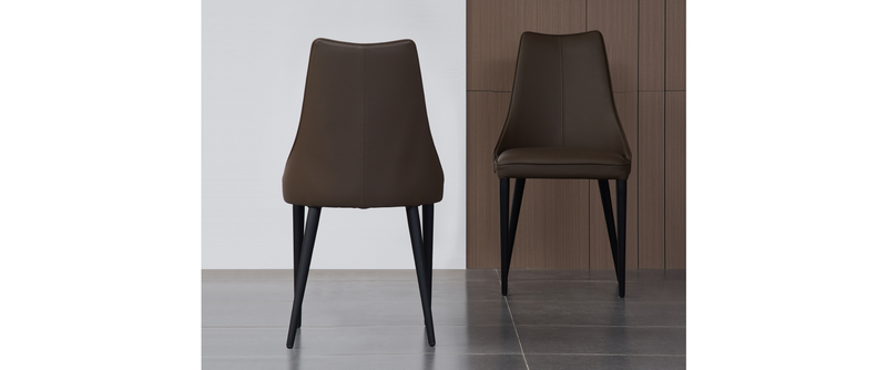 Venezia Leather Dining Chair in Chocolate (set of 2)