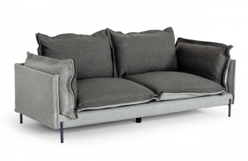 Miramar - Modern Grey & Dark Grey Fabric Sofa