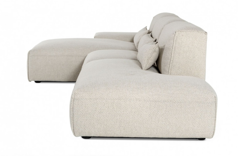 Billings - Modern Beige Sectional with Ottoman