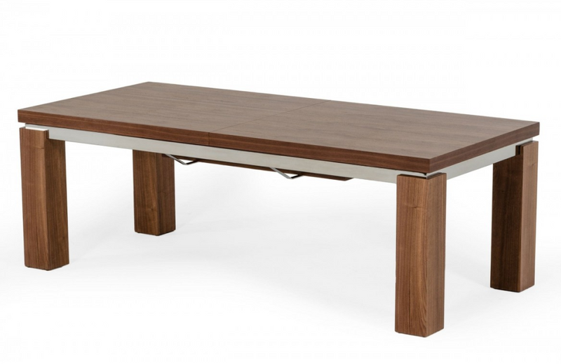 Mesquite - Modern Walnut & Stainless Steel Dining Table