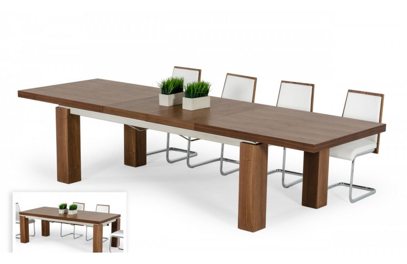 Mesquite - Modern Walnut & Stainless Steel Dining Table