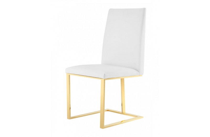 Frisco - Contemporary White & Gold Dining Chair