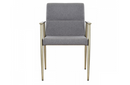 Sabrina - Contemporary Grey & Antique Brass Arm Dining Chair
