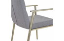 Sabrina - Contemporary Grey & Antique Brass Arm Dining Chair