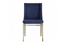 Mobile - Contemporary Blue Velvet & Antique Brass Dining Chair (Set of 2)