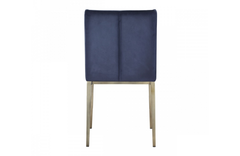 Mobile - Contemporary Blue Velvet & Antique Brass Dining Chair (Set of 2)
