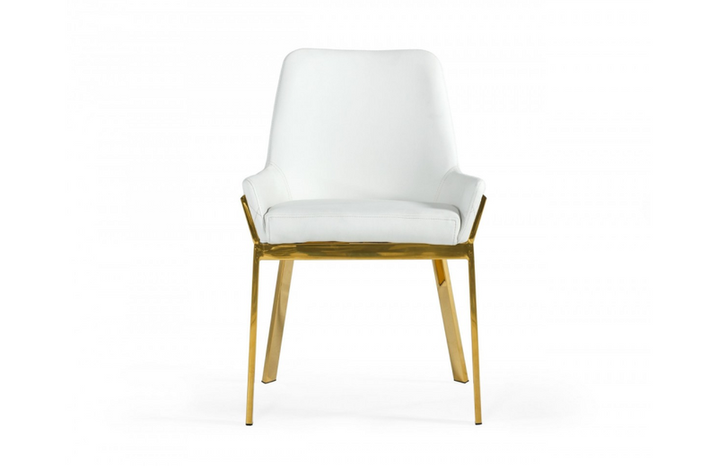 Grove - Modern White & Gold Dining Chair