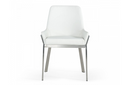 Grove - Modern White & Brushed Stainless Steel Dining Chair