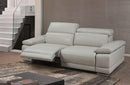 Grace Modern White Leather Reclining Loveseat