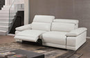 Grace Modern White Leather Reclining Loveseat