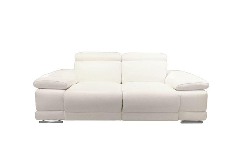 Grace Modern White Leather Reclining Sofa