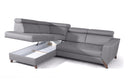 Hamburg Grey Fabric Sectional with bed and storage
